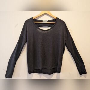 rag & bone Scoop Neck Top Black Cut Out Sz S Balletcore Minimalist Knit Basic 90
